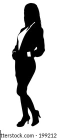 Young business woman, vector