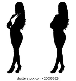 Young business woman, vector 