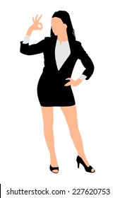 Young business woman, vector 