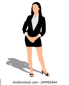 Young business woman, vector 