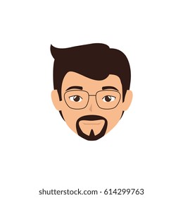 Man Character Face Avatar Glasses Modern Stock Vector (Royalty Free ...