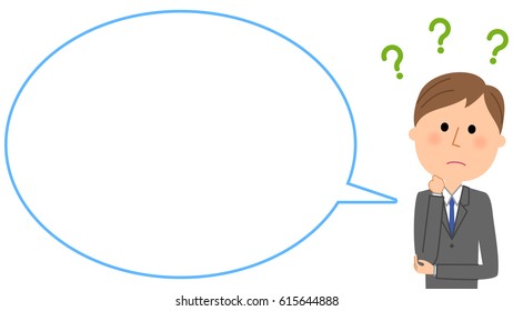 Young businessman with blank text bubble,Balloon
