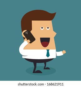 Young businessman with cellphone.