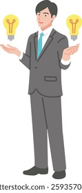 Young businessman coming up with an idea