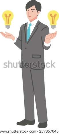 Young businessman coming up with an idea