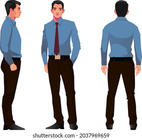 young businessman with different outfits creed and race placed on white background vector illustration