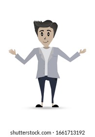 Young businessman dressed in a suit, Business people character. Vector illustration.