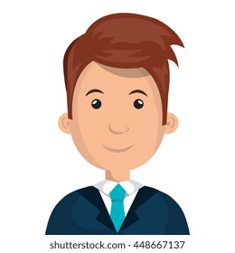 Young businessman with elegant suit cartoon, vector illustration.