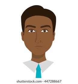 Young businessman with elegant suit and tie over white background, vector illustration.