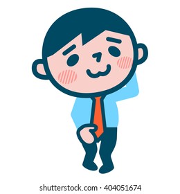Young businessman embarrassed