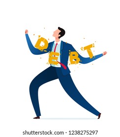 young businessman free from his debt