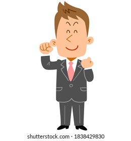 Young businessman with a fulfilling smile _ whole body