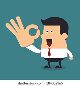 Young businessman gesturing okay, Business concept