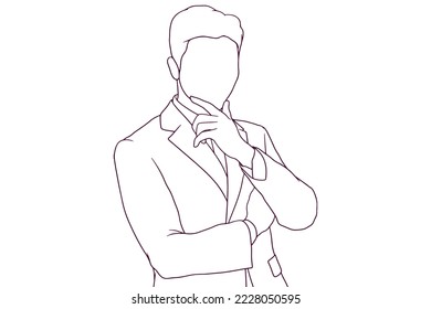 young businessman hand drawn style vector illustration