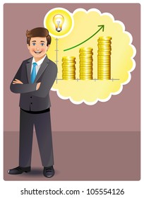 Young businessman has a profitable idea