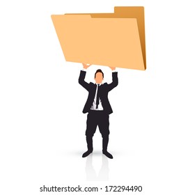 young businessman holding an empty folder