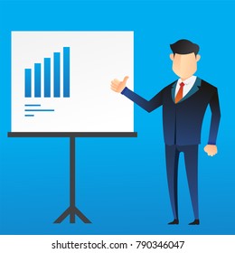 young businessman illustration show financial profit
