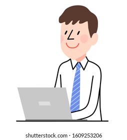 a young businessman with a laptop computer