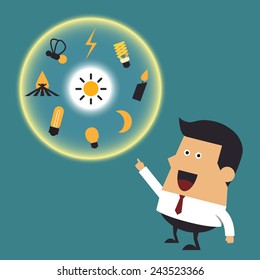 Young businessman with many ideas, Business idea