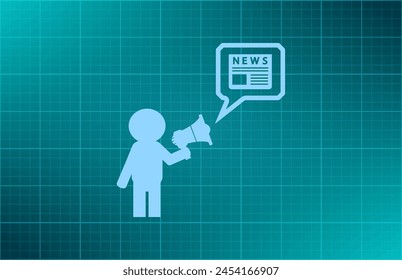 Young businessman with a megaphone, Business concept
