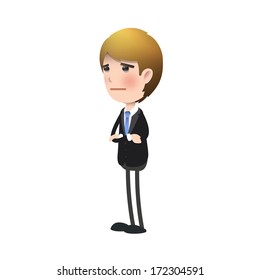 Young businessman over isolated background. Vector design. 