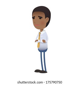 Young businessman over isolated background. Vector design. 