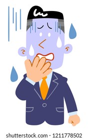 Young businessman with pale face complex Upper body