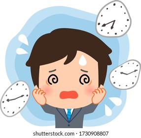 Young businessman pressed for time