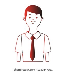 Young businessman profile red lines