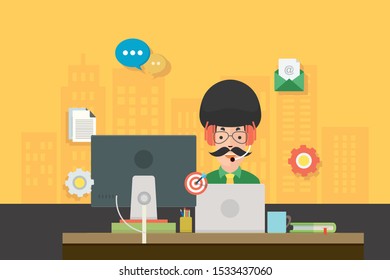 Corporate Office Front Desk Stock Illustrations Images Vectors