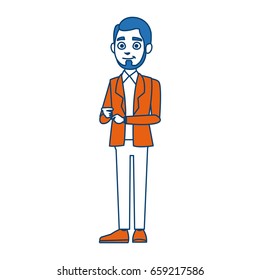 young businessman standing tie and shirt vector illustration