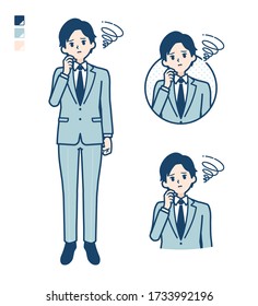 A young Businessman in a suit with be troubled images.
It's vector art so it's easy to edit.

