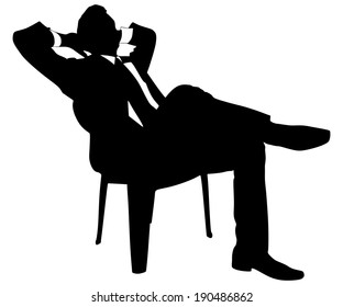 Young businessman taking a break, vector 