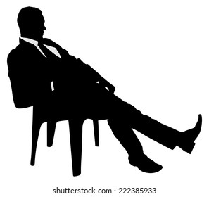 Young businessman taking a break, vector 