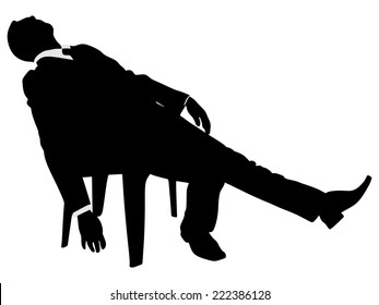 Young businessman taking a break, vector 