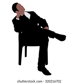 Young businessman taking a break, vector 