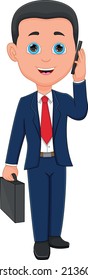 young businessman talking on the mobile phone