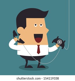 Young businessman talking on phone, Business concept