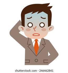 Young businessman in trouble