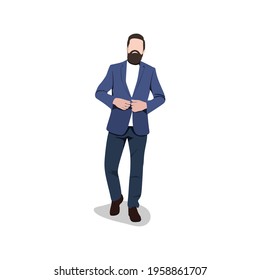 Young businessman wearing wearing tuxedo vector illustration 