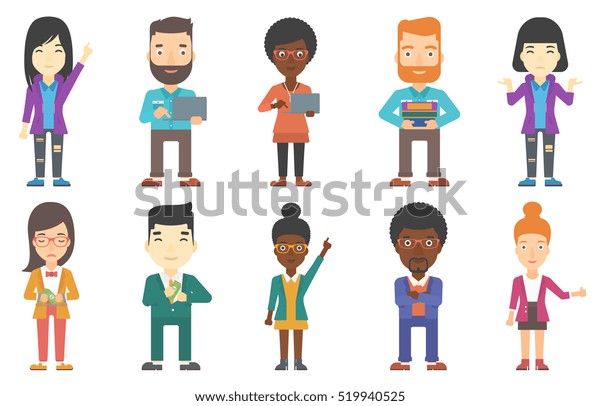 Young Businessman Working On Loptop Confident Stock Vector (Royalty ...