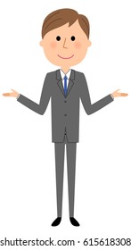 Young businessman,Both hands are opened
