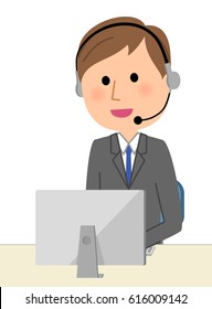Young businessman,Support center