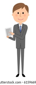 Young businessman,Tablet