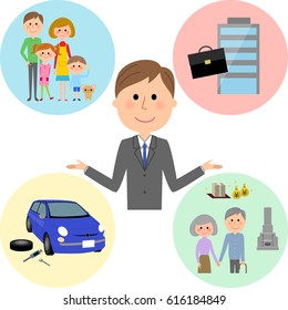 Young businessman,Thinking things in your head