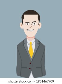 Young businessmanupset facial expressionvector illustration. Young businessman character expression for design, motion or animation.