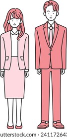 Young businessmen and businesswomen (full body)