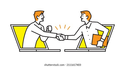 Young businessperson who had an online business meeting.