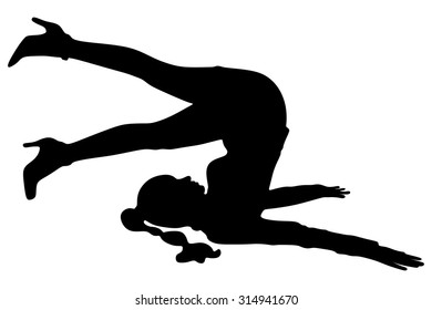 Young businesswoman doing yoga