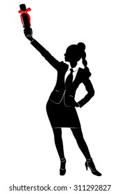 Young Businesswoman holds up her certificate